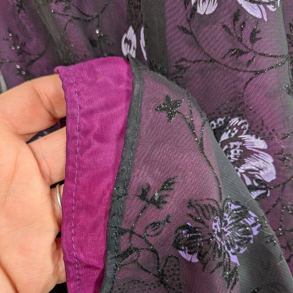 Vintage Morgan Co Prom Dress Maxi Gown 6 Purple Y2K Goth Whimsigoth 90S Floral - Picture 11 of 13